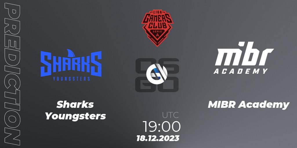 Pronósticos Sharks Youngsters - MIBR Academy. 18.12.2023 at 19:00. Gamers Club Liga Série A: December 2023 - Counter-Strike (CS2)