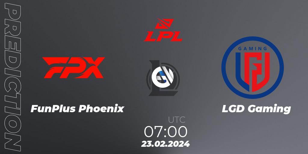 Pronósticos FunPlus Phoenix - LGD Gaming. 23.02.24. LPL Spring 2024 - Group Stage - LoL