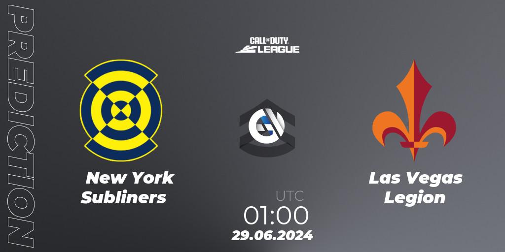 Pronósticos New York Subliners - Las Vegas Legion. 29.06.2024 at 01:00. Call of Duty League 2024: Stage 4 Major - Call of Duty