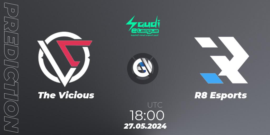 Pronósticos The Vicious - R8 Esports. 27.05.2024 at 18:00. Saudi eLeague 2024 - Major 2 Phase 2 - Overwatch