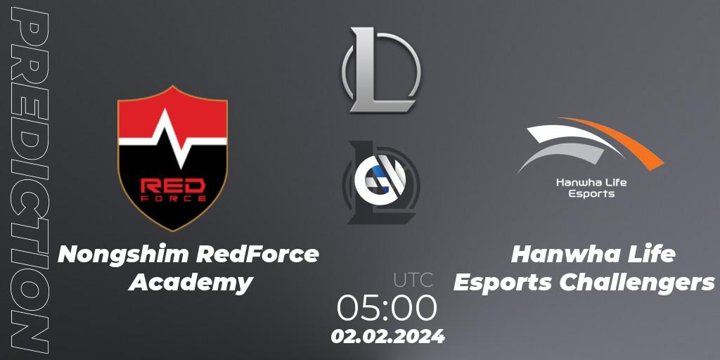 Pronósticos Nongshim RedForce Academy - Hanwha Life Esports Challengers. 02.02.24. LCK Challengers League 2024 Spring - Group Stage - LoL
