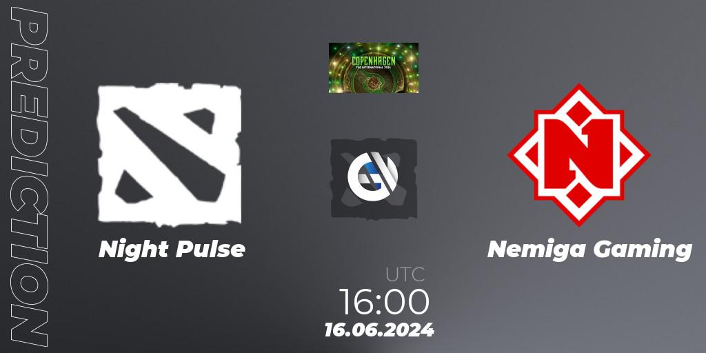 Pronósticos Night Pulse - Nemiga Gaming. 16.06.2024 at 16:00. The International 2024: Eastern Europe Closed Qualifier - Dota 2