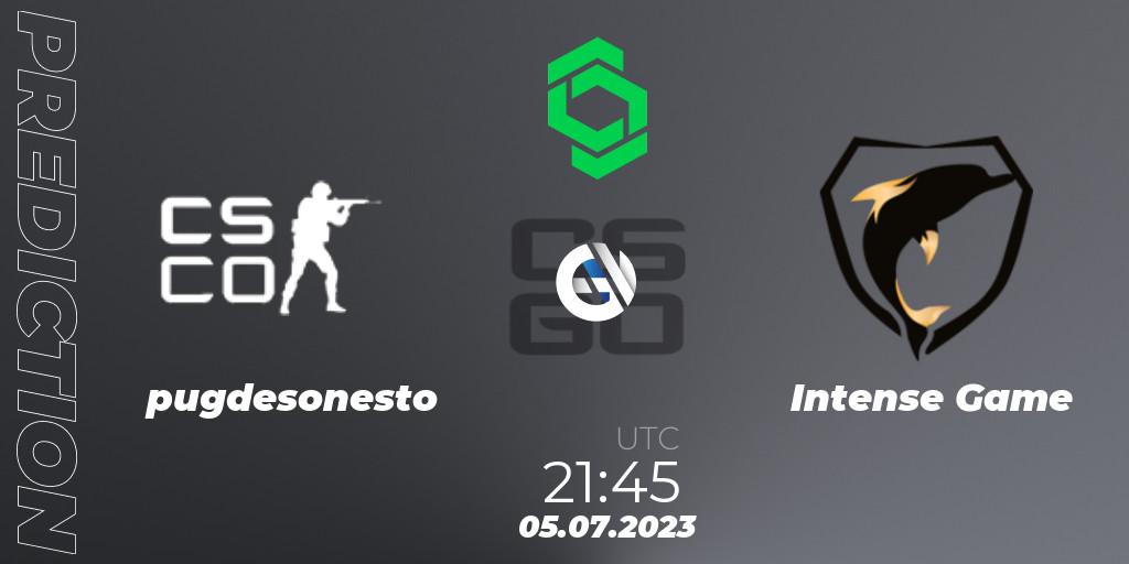 Pronósticos pugdesonesto - Intense Game. 05.07.2023 at 21:45. CCT South America Series #8: Closed Qualifier - Counter-Strike (CS2)