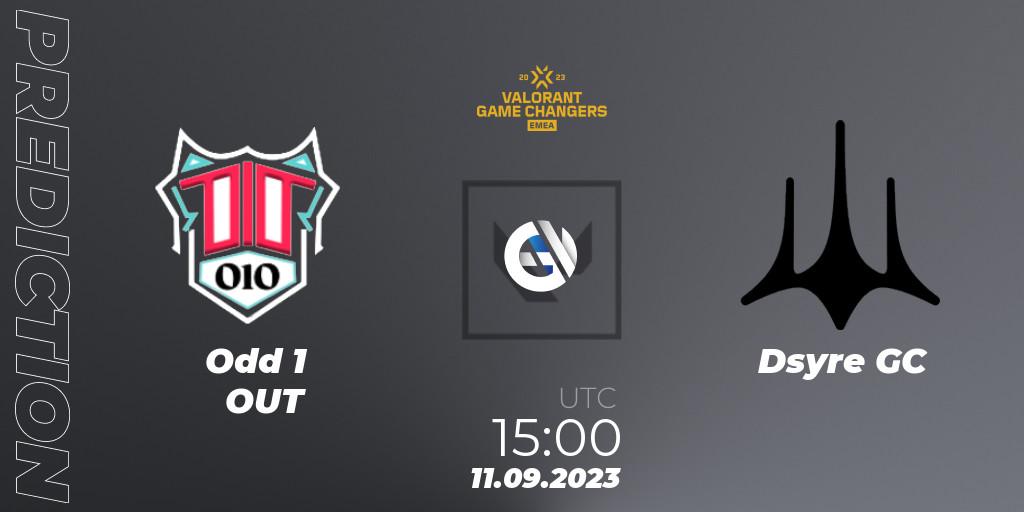 Pronósticos Odd 1 OUT - Dsyre GC. 11.09.2023 at 18:00. VCT 2023: Game Changers EMEA Stage 3 - Group Stage - VALORANT
