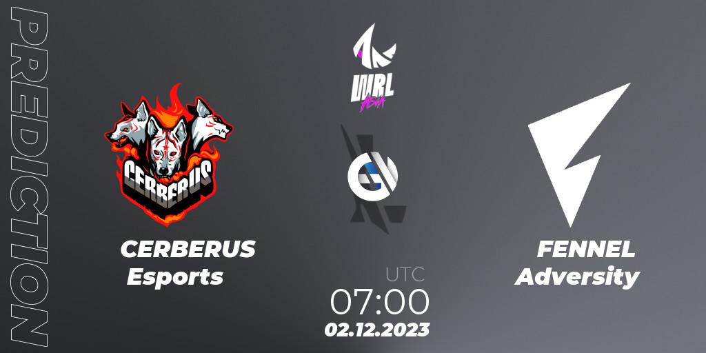 Pronósticos CERBERUS Esports - FENNEL Adversity. 02.12.2023 at 07:00. WRL Asia 2023 - Season 2 - Regular Season - Wild Rift