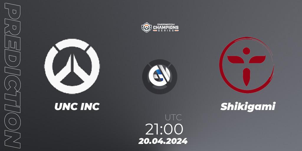 Pronósticos UNC INC - Shikigami. 20.04.2024 at 21:00. Overwatch Champions Series 2024 - North America Stage 2 Group Stage - Overwatch