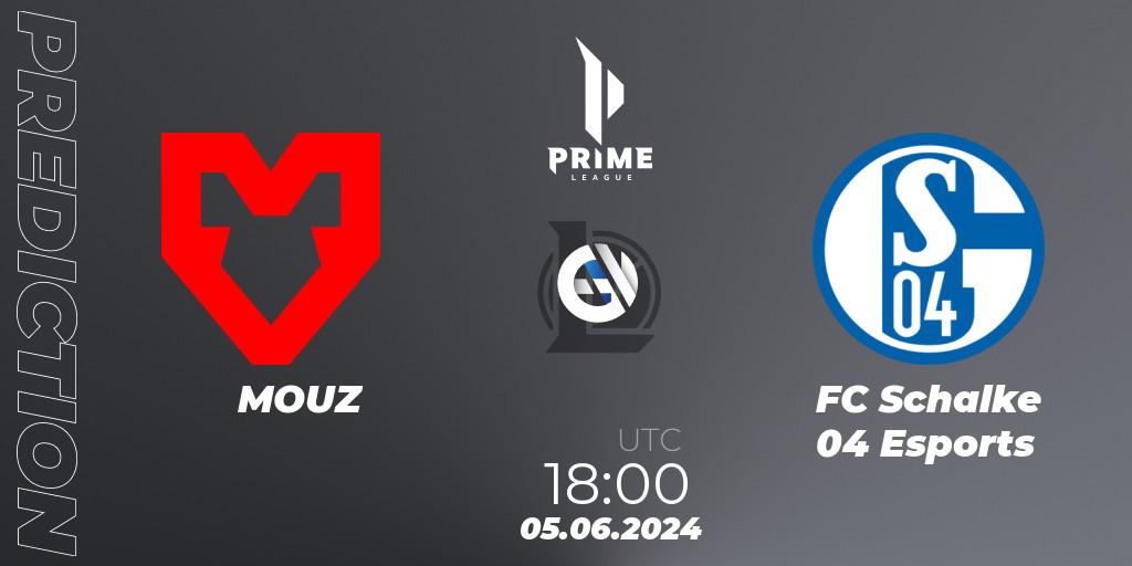Pronósticos MOUZ - FC Schalke 04 Esports. 05.06.2024 at 18:00. Prime League Summer 2024 - LoL