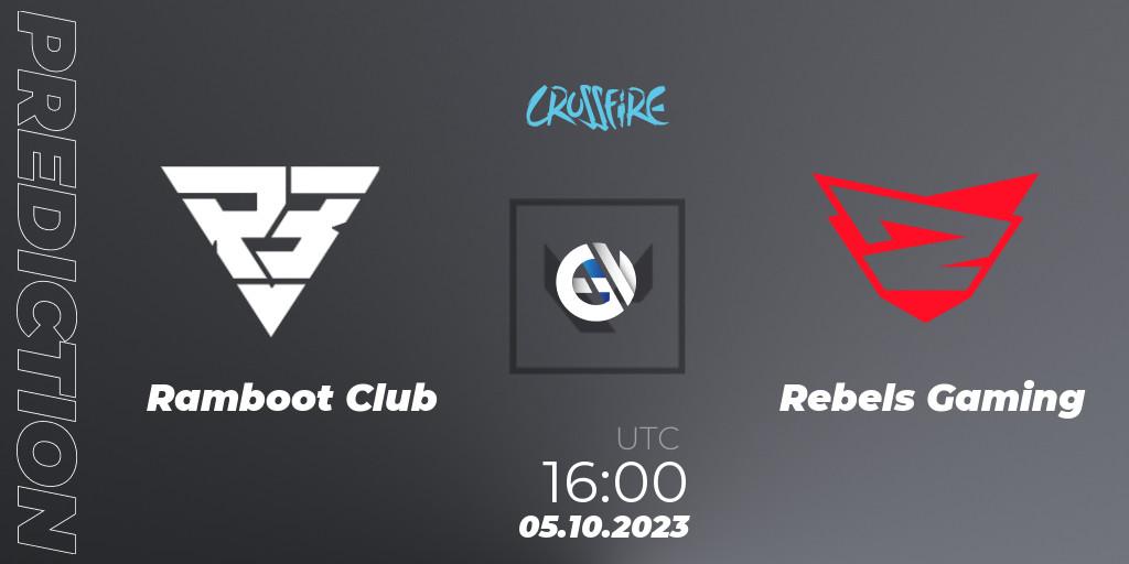 Pronósticos Ramboot Club - Rebels Gaming. 05.10.2023 at 16:00. LVP - Crossfire Cup 2023: Contenders #1 - VALORANT