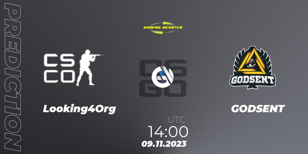 Pronósticos Looking4Org - GODSENT. 09.11.23. Gaming Devoted Become The Best - CS2 (CS:GO)