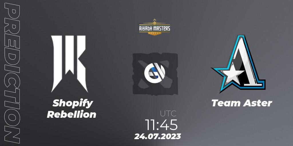 Pronósticos Shopify Rebellion - Team Aster. 24.07.23. Riyadh Masters 2023 - Group Stage - Dota 2