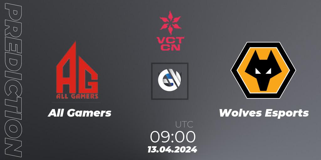 Pronósticos All Gamers - Wolves Esports. 13.04.2024 at 09:00. VALORANT Champions Tour China 2024: Stage 1 - Group Stage - VALORANT