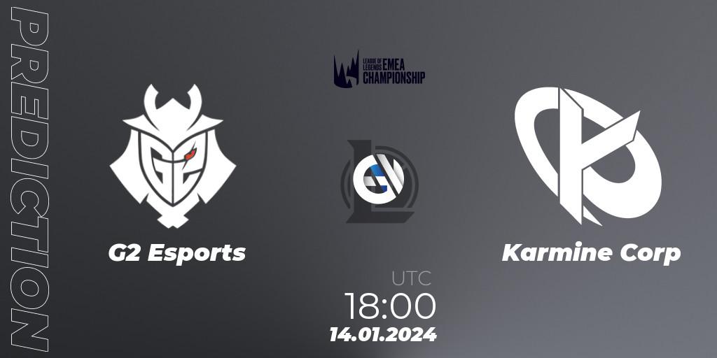 Pronósticos G2 Esports - Karmine Corp. 14.01.24. LEC Winter 2024 - Regular Season - LoL