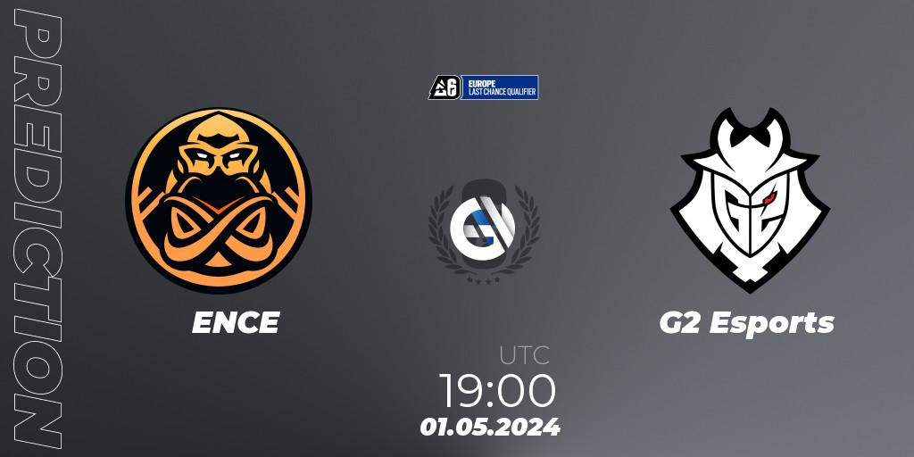 Pronósticos ENCE - G2 Esports. 01.05.2024 at 19:00. Europe League 2024 - Stage 1 LCQ - Rainbow Six
