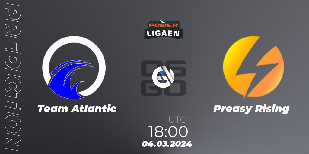 Pronósticos Team Atlantic - Preasy Rising. 06.03.2024 at 18:00. Dust2.dk Ligaen Season 25 - Counter-Strike (CS2)