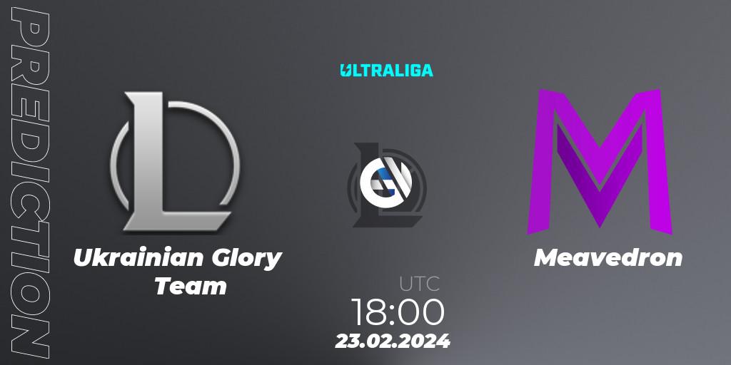 Pronósticos Ukrainian Glory Team - Meavedron. 23.02.2024 at 18:00. Ultraliga 2nd Division Season 8 - LoL