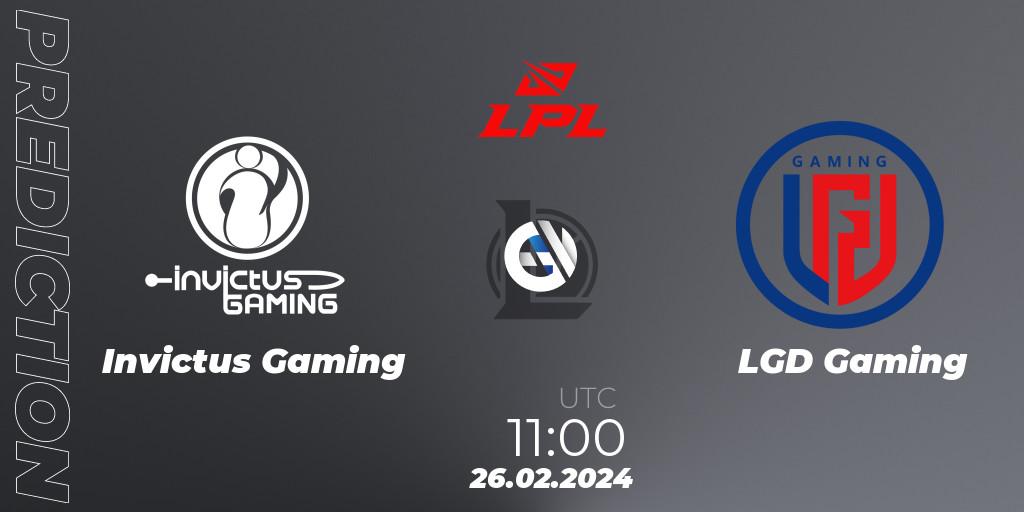 Pronósticos Invictus Gaming - LGD Gaming. 26.02.24. LPL Spring 2024 - Group Stage - LoL