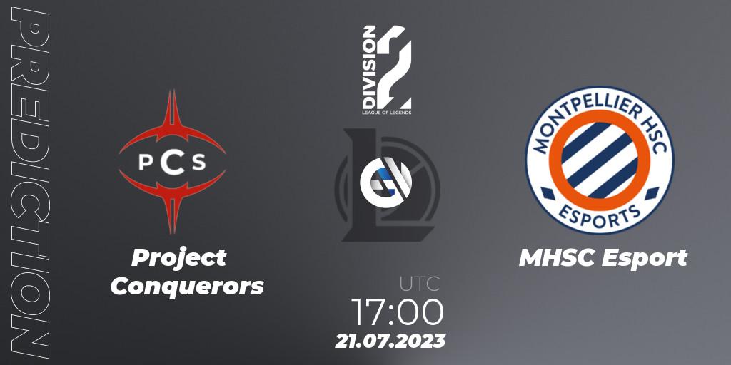 Pronósticos Project Conquerors - MHSC Esport. 21.07.2023 at 17:00. LFL Division 2 Summer 2023 - Group Stage - LoL
