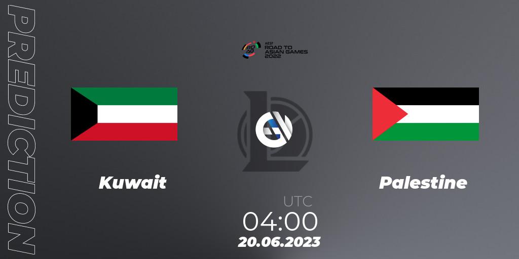Pronósticos Kuwait - Palestine. 20.06.2023 at 04:00. 2022 AESF Road to Asian Games - West Asia - LoL