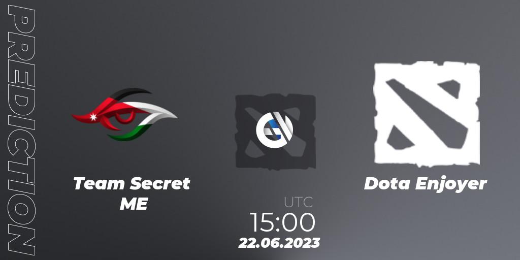 Pronósticos Team Secret ME - Dota Enjoyer. 22.06.2023 at 15:00. Riyadh Masters 2023 MENA Qualifier - Dota 2