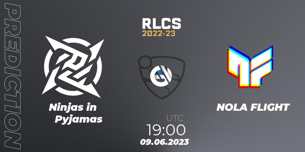Pronósticos Ninjas in Pyjamas - NOLA FLIGHT. 09.06.2023 at 19:00. RLCS 2022-23 - Spring: South America Regional 3 - Spring Invitational - Rocket League