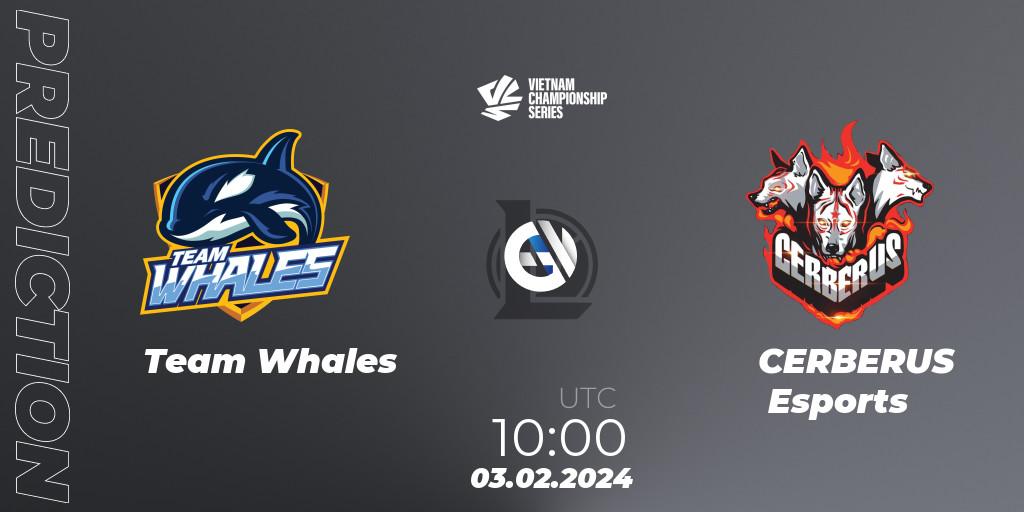 Pronósticos Team Whales - CERBERUS Esports. 03.02.24. VCS Dawn 2024 - Group Stage - LoL
