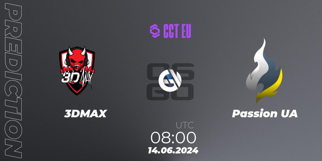 Pronósticos 3DMAX - Passion UA. 14.06.2024 at 08:00. CCT Season 2 Europe Series 5 - Counter-Strike (CS2)