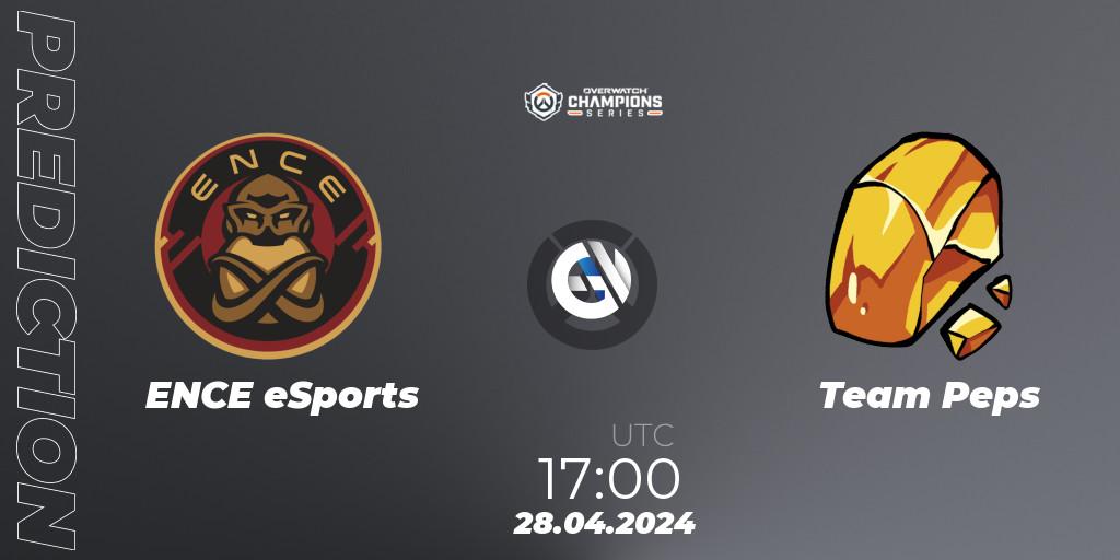 Pronósticos ENCE eSports - Team Peps. 28.04.2024 at 17:00. Overwatch Champions Series 2024 - EMEA Stage 2 Main Event - Overwatch