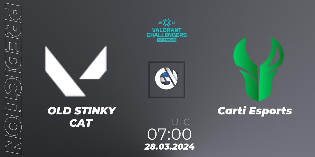 Pronósticos OLD STINKY CAT - Carti Esports. 28.03.2024 at 07:00. VALORANT Challengers 2024 Philippines: Split 1 - VALORANT