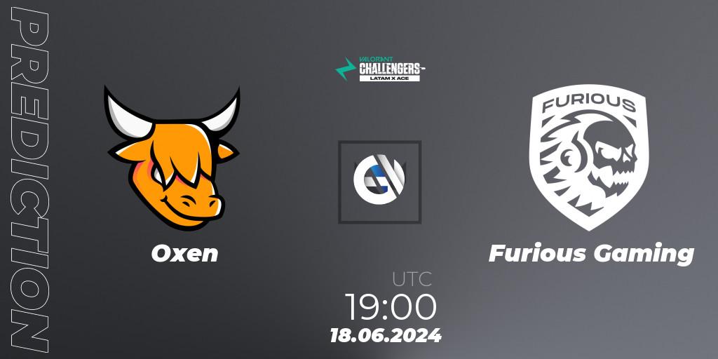 Pronósticos Oxen - Furious Gaming. 18.06.2024 at 19:00. VALORANT Challengers 2024 LAS: Split 2 - VALORANT