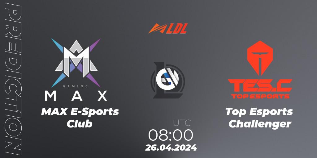 Pronósticos MAX E-Sports Club - Top Esports Challenger. 26.04.24. LDL 2024 - Stage 2 - LoL