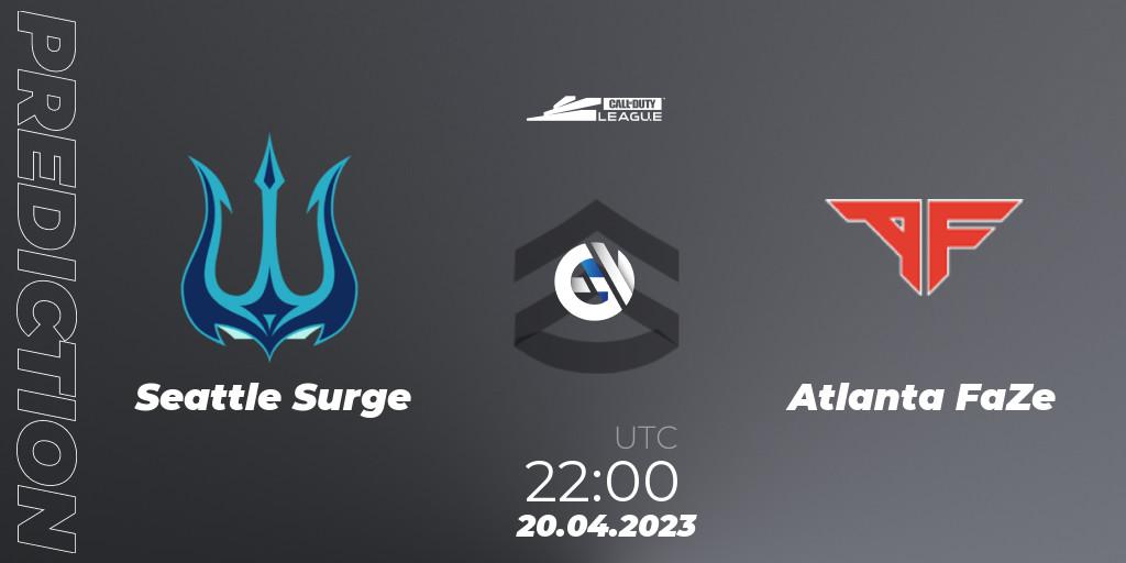 Pronósticos Seattle Surge - Atlanta FaZe. 20.04.2023 at 22:00. Call of Duty League 2023: Stage 4 Major - Call of Duty