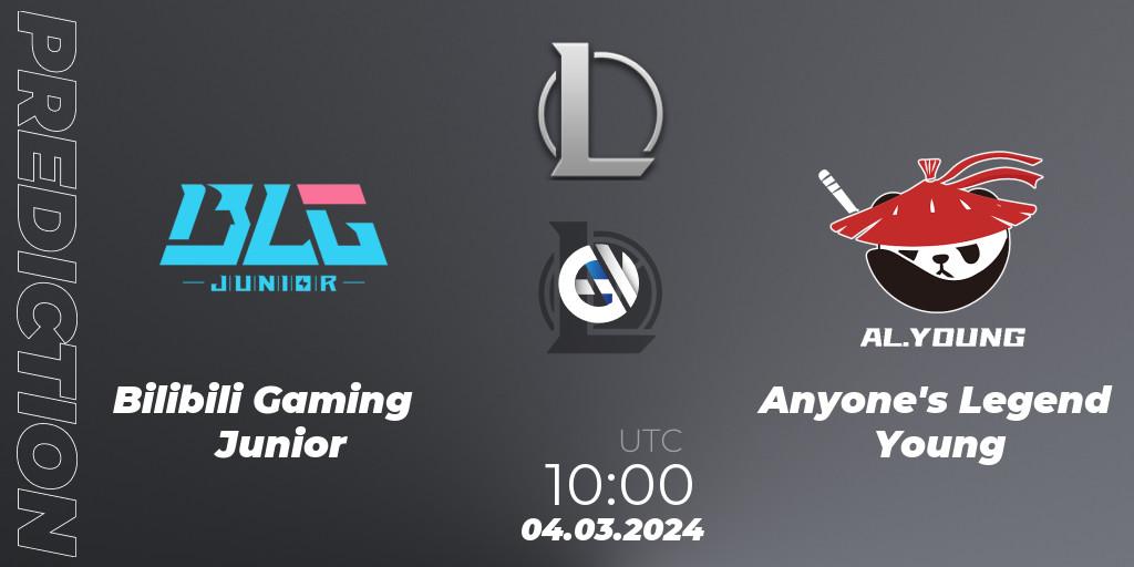 Pronósticos Bilibili Gaming Junior - Anyone's Legend Young. 04.03.24. LDL 2024 - Stage 1 - LoL