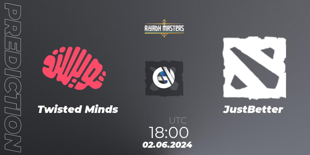 Pronósticos Twisted Minds - JustBetter. 02.06.2024 at 18:00. Riyadh Masters 2024: Western Europe Closed Qualifier - Dota 2