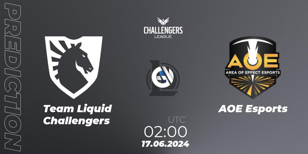 Pronósticos Team Liquid Challengers - AOE Esports. 17.06.2024 at 02:00. NACL Summer 2024 - Group Stage - LoL