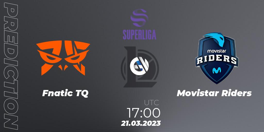 Pronósticos Fnatic TQ - Movistar Riders. 21.03.2023 at 17:00. LVP Superliga Spring 2023 - Playoffs - LoL