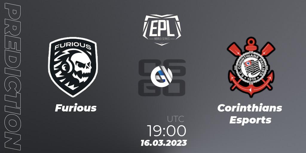 Pronósticos Furious - Corinthians Esports. 18.03.2023 at 17:45. EPL World Series: Americas Season 3 - Counter-Strike (CS2)