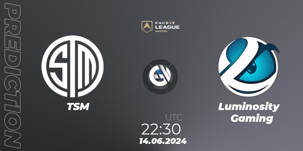 Pronósticos TSM - Luminosity Gaming. 14.06.2024 at 21:15. FACEIT League Season 1 - NA Master Road to EWC - Overwatch