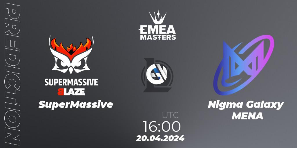 Pronósticos SuperMassive - Nigma Galaxy MENA. 20.04.2024 at 16:00. EMEA Masters Spring 2024 - Group Stage - LoL