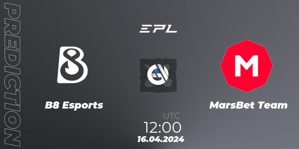 Pronósticos B8 Esports - MarsBet Team. 16.04.24. European Pro League Season 17 - Dota 2