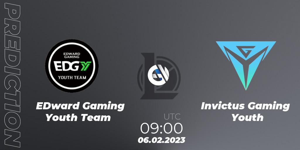 Pronósticos EDward Gaming Youth Team - Invictus Gaming Youth. 06.02.2023 at 09:30. LDL 2023 - Swiss Stage - LoL
