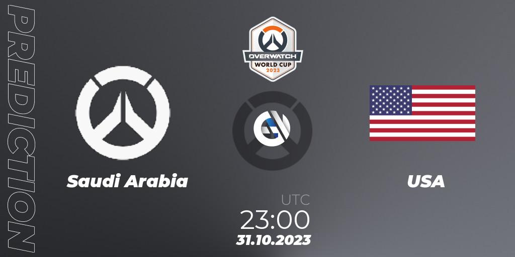 Pronósticos Saudi Arabia - USA. 31.10.23. Overwatch World Cup 2023 - Overwatch