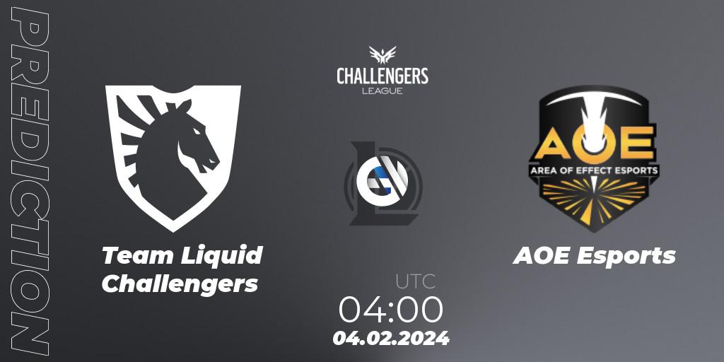 Pronósticos Team Liquid Challengers - AOE Esports. 04.02.24. NACL 2024 Spring - Group Stage - LoL