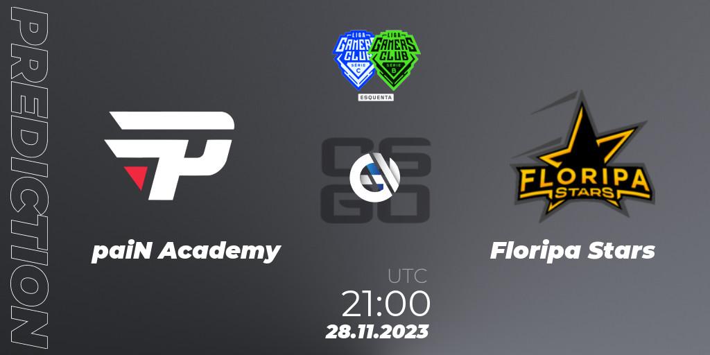 Pronósticos paiN Academy - Floripa Stars. 28.11.2023 at 21:00. Gamers Club Liga Série B&C: Esquenta - Counter-Strike (CS2)