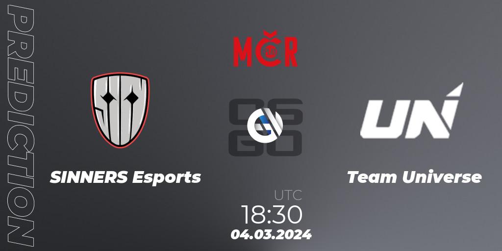Pronósticos SINNERS Esports - Team Universe. 04.03.24. Tipsport Cup Winter 2024: Online Stage - CS2 (CS:GO)