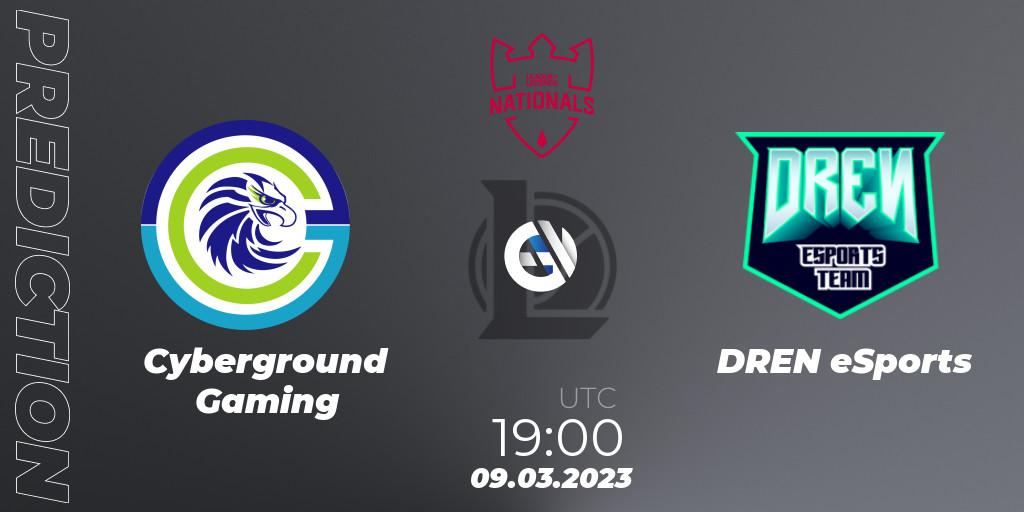 Pronósticos Cyberground Gaming - DREN eSports. 09.03.2023 at 19:00. PG Nationals Spring 2023 - Group Stage - LoL