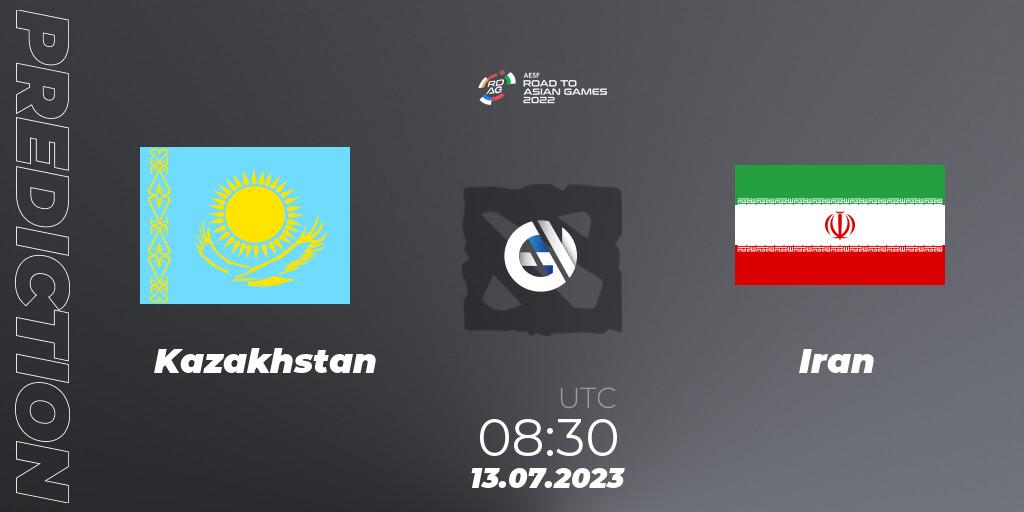 Pronósticos Kazakhstan - Iran. 13.07.2023 at 08:30. 2022 AESF Road to Asian Games - Central Asia - Dota 2