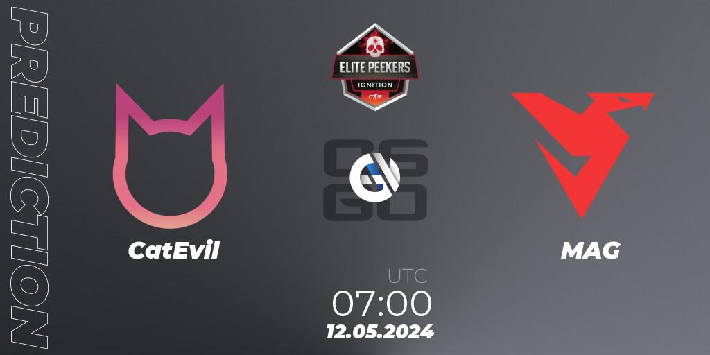 Pronósticos CatEvil - MAG. 12.05.2024 at 07:00. Elite Peekers Ignition Season 2 - Counter-Strike (CS2)