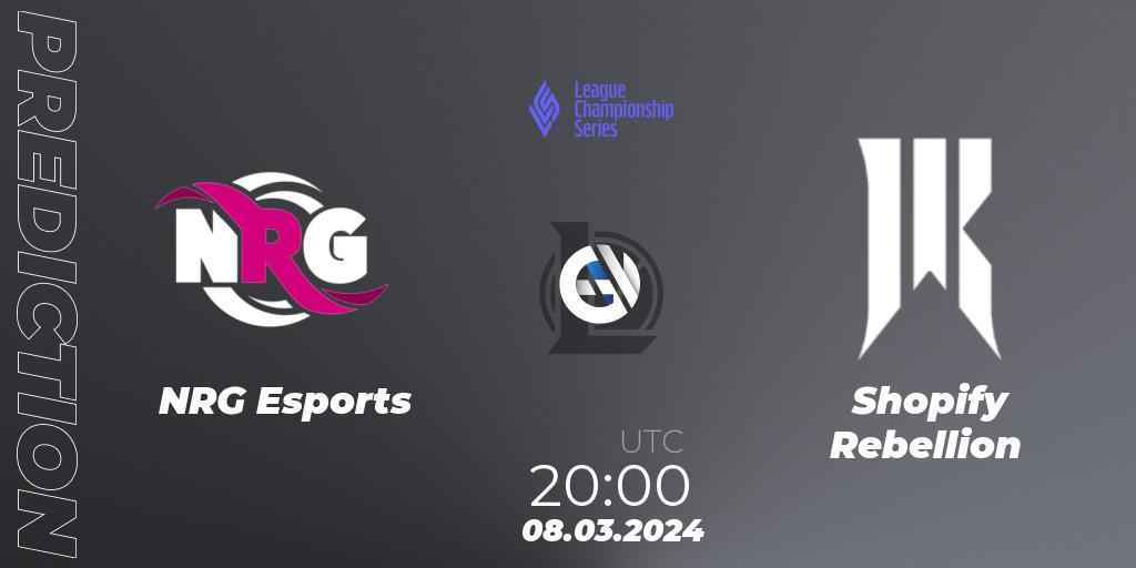 Pronósticos NRG Esports - Shopify Rebellion. 09.03.24. LCS Spring 2024 - Group Stage - LoL