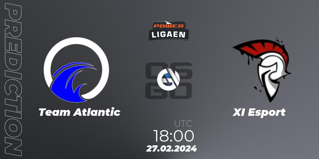 Pronósticos Team Atlantic - XI Esport. 27.02.2024 at 18:00. Dust2.dk Ligaen Season 25 - Counter-Strike (CS2)