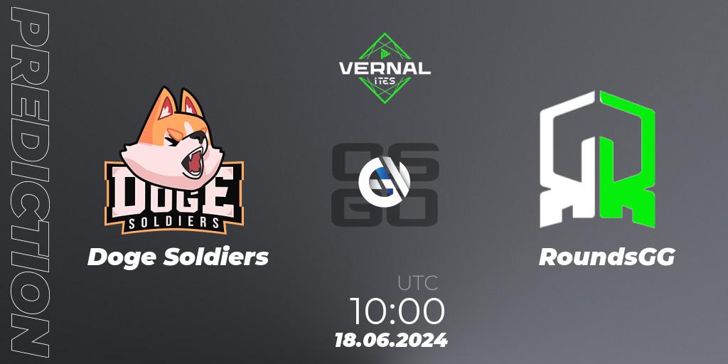 Pronósticos Doge Soldiers - RoundsGG. 18.06.2024 at 16:00. ITES Vernal - Counter-Strike (CS2)
